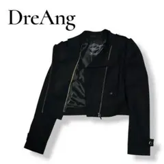DreAngドレアング ウールライダースジャケット シャイニーブラック S 美品