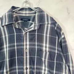 バーバリーロンドン 長袖シャツ ホースロゴ ポケットメンズM相当 B0992