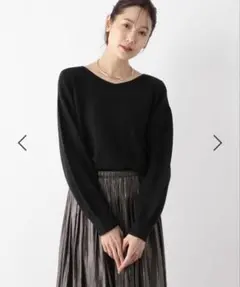 【着用1回】スッキレイVネックプルオーバー ブラック/S ウオッシャブル