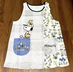♥新品♥PEANUTS スヌーピーエプロン（グレー）野球柄M〜L 保育士 介護士のサムネイル