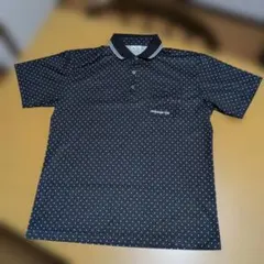 【adidas 】メンズゴルフドット柄シャツ L/Gサイズ ブラック