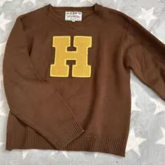 マーキーズ　ブラウン セーター イニシャルH 150