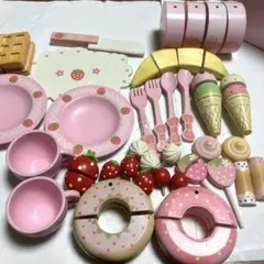 マザーガーデン 野いちごのおままごと スイートカフェ リボン 木製