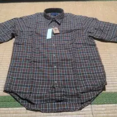 タグ付き新品未使用 チェック柄シャツ ブラウン系のサムネイル