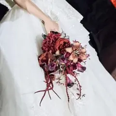ブライダル用造花ブーケ 赤紫