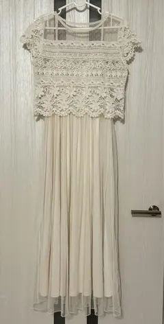 dazzlin ダズリン アイボリー レースセットアップ　ロングワンピース