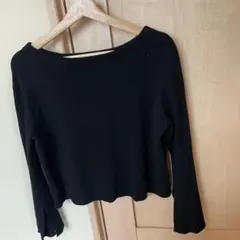 PLST セットアップ黒の長袖ニットとタイトスカート