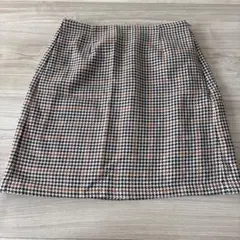 GU 千鳥柄 チェック柄 ミニ丈 タイトスカート M