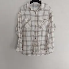 BACK NUMBER チェック柄長袖シャツ Lサイズ