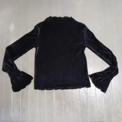 classical Elf 黒　ベルベット　リブ編み　長袖シャツ　 Lサイズ