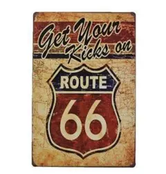 K07 ブリキ看板 ROUTE66 インテリア アメリカ雑貨 ガレージ R66