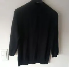 ハイネック ラメ入り 七分袖セーター