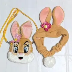 ディズニー　ミスバニー　ヘアバンド＆パスケース(ポシェット)