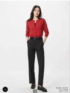 感動スリムパンツ　丈長め　ブラック