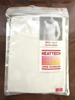 ヒートテック UNIQLO UネックT ホワイト 八分袖 襟元シームレス S