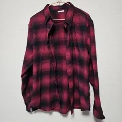 赤黒チェック Lサイズ ネルシャツ