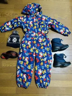 子供用スキーウェアセット（帽子・ゴーグル・ブーツ付き）