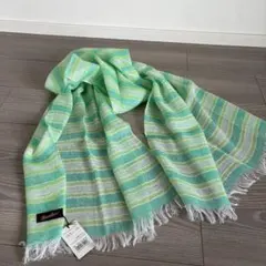 【新品タグ付き】ボルサリーノ リネン　カシミヤ ストール 緑のサムネイル