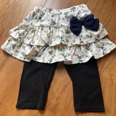 花柄フリルスカートとレギンスセット 90