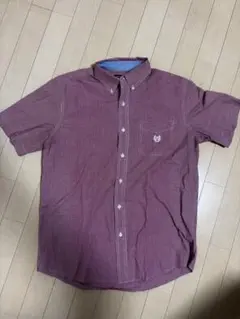 CHAPS 半袖シャツ M 赤チェック