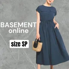 ベースメントオンライン　ダブルポケットワンピースネイビーSPサイズ