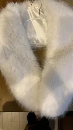 超ボリューム　高級フォックス調ショール　白　振袖　前撮り