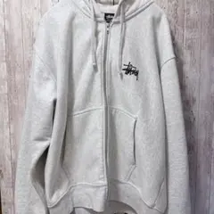 BASIC STUSSY ZIP HOODIE ASH HEATHER