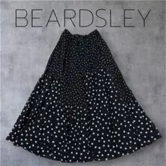 BEARDSLEY ビアズリー ドットパッチワークロングスカート ブラック 黒