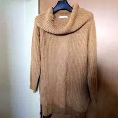 SHOO-LA-RUEシューラルー オフタートルニット ブラウン