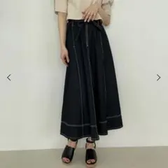 MAJESTIC LEGON ステッチLadyフレアスカート(ブラック)