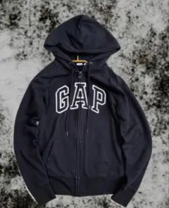 oldGAP 00s ジップアップパーカー　黒　y2k 短丈　archive