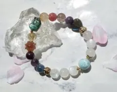 【虹と女神のブレスレット】 14種の輝き✧4Aラリマー×タイチンルチル