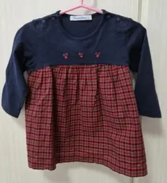 Familiar ネイビー チェック柄 チュニック