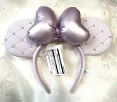 【新品未使用】ディズニー ミニーカチューシャ リボン パープル紫 キルティング②