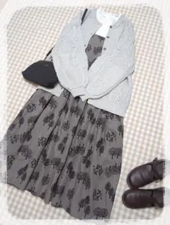 ニコアンドniko and…2WAYパッチワークニットカーディガン★sm2作家