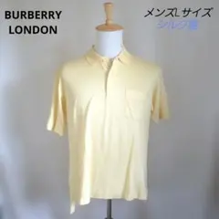 2-48.バーバリーロンドン ポロシャツ 半袖 イエロー メンズ Lサイズ