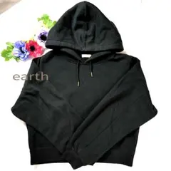 ✣earthmusic＆ecology レディース　パーカー　シンプル　黒