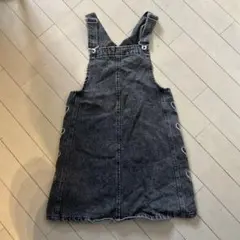 グレー デニム ジャンバースカート ハートデザイン