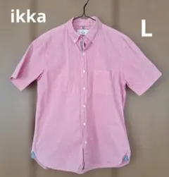 ikka ☆メンズシャツ　半袖シャツ　イッカ☆Lサイズ　綿100%のサムネイル