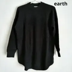 earth music&ecology 黒ニットセーター 長袖 チュニック