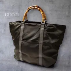GUCCI グッチ ボストンバッグ シェリーライン ナイロン レザー 大容量