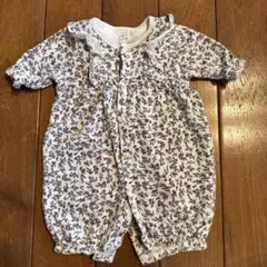 オーガニックコットン 花柄ロンパース 50-60cm