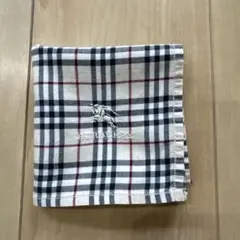 Burberry バーバリー チェック柄 ハンカチ ロゴ刺繍