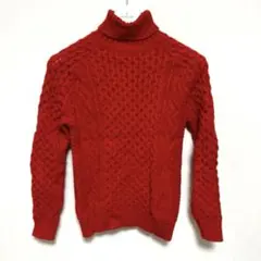 【美品】トゥモローランド　ケーブルニット セーター　レッド、赤色