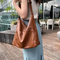 レディース ショルダーバッグ レザー 斜め掛け 大きめ ブラウン 372 N98