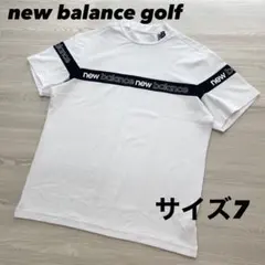 美品　ニューバランスゴルフ　モックネック　半袖シャツ　カットソー　ホワイト　7