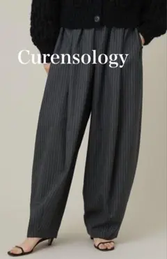 Curensology ストライプ柄 ドロストパンツ チャコールグレー - メルカリ