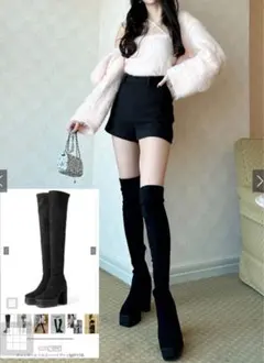 GRL チャンキーヒールニーハイブーツ【gd1174】