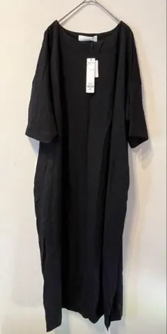 新品 ロングワンピース 黒 レーヨン