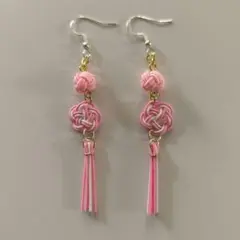 水引　ピアス（ピンク）②